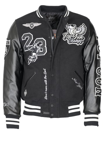 TOP GUN College Jacke TG23004 in schwarz