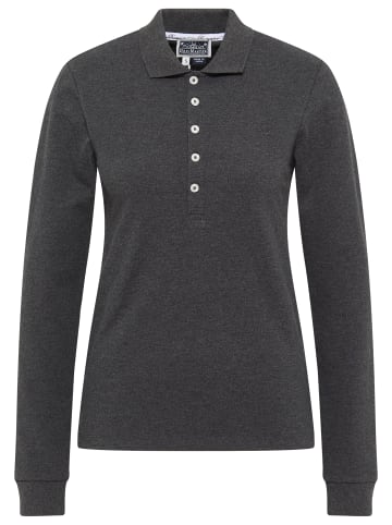 DreiMaster Maritim Poloshirt in Dunkelgrau Melange