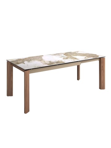 Angel Cerdá Ausziehbarer Esstisch 1118 in Weiß/Walnuss – (B)140 x (T)90 x (H)76 cm