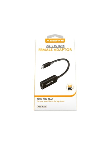 COFI 1453 USB Typ-C zu HDMI Female Adapter 4K HD, Plug & Play in Schwarz