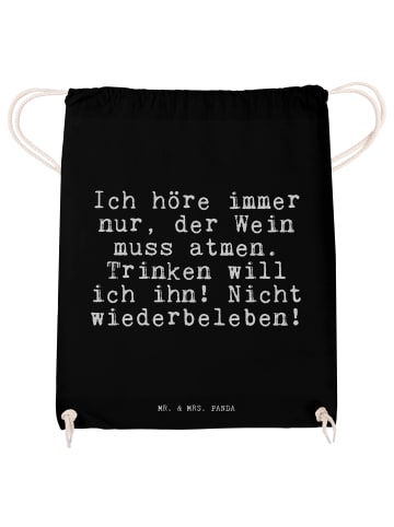 Mr. & Mrs. Panda gym tasche Ich höre immer nur,... mit Spruch in Schwarz
