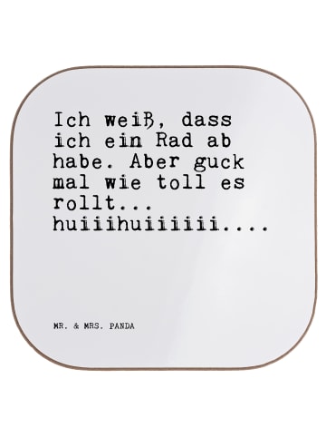 Mr. & Mrs. Panda Holzuntersetzer Ich weiß, dass ich... mit Spruch in Weiß