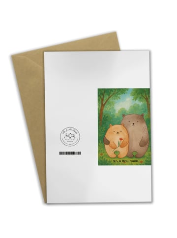 Mr. & Mrs. Panda Grußkarte Bären Liebe Design ohne Spruch in Weiß