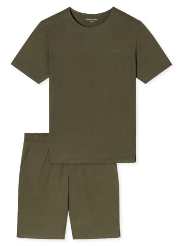 Schiesser Schlafanzug Modern Bonded in Oliv
