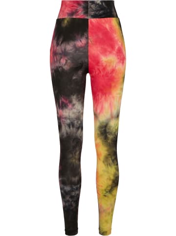 Urban Classics Urban Classics Damen Ladies Tie Dye High Waist Leggings in darkpink/black
