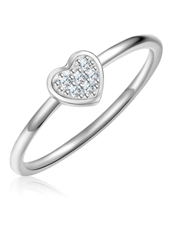 Glanzstücke München Ring Herz aus Sterling Silber mit Zirkonia in silber
