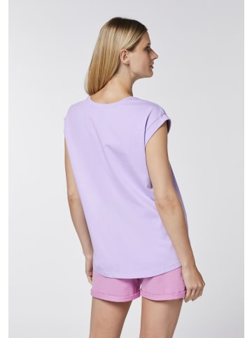Oklahoma Jeans T-Shirt mit Statement-Print aus Jersey in Lila