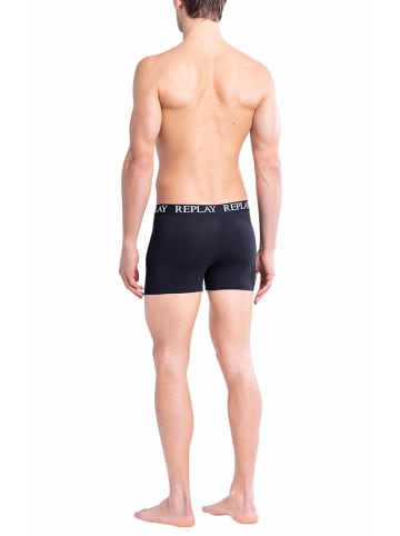 Replay Replay Trunk BOXER Style 01/C Basic Cuff Logo im 2er Pack in Blue Black