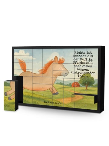 Mr. & Mrs. Panda Adventskalender Pferd Springen Design mit Spruch in Weiß