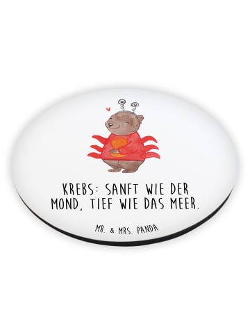 Mr. & Mrs. Panda Rund Magnet Krebs Astrologie mit Spruch in Weiß