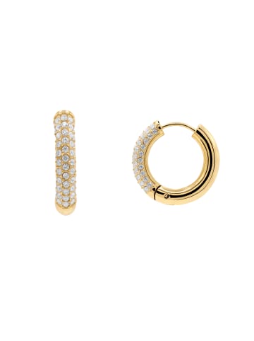 Steel_Art Creolen Damen Dahlia silberfarben poliert in goldfarben