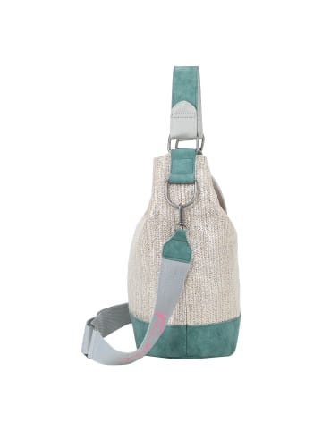 Fritzi aus Preußen Limited Painted Straw Schultertasche 27 cm in silver jade