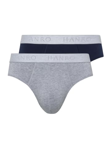 Hanro 2er-Pack Slips Cotton Essentials in light melange/deep navy