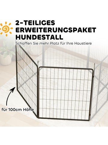 Pawhut Welpenlaufstall 2-teilig 80cm hoch