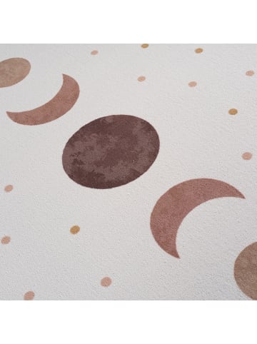 KADIMA DESIGN Flachgewebeteppich Art-Déco Bögen Retro Waschbar in Creme
