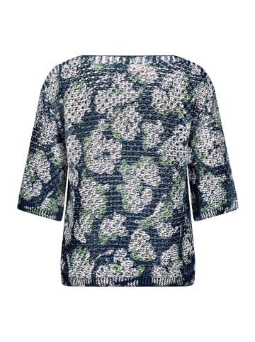 Betty Barclay Strickpullover mit Print in Dark Blue/Beige