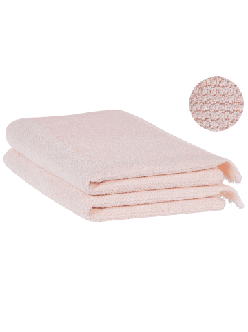 Beliani 2er-Set Handtuch ATIU in Rosa