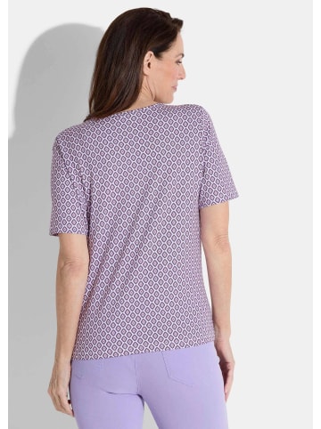GOLDNER Shirt in weiß / lila / gemustert
