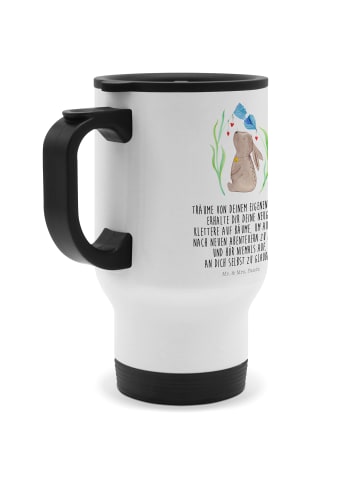 Mr. & Mrs. Panda Thermo Mug Hase Blume mit Spruch in Weiß