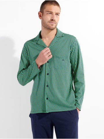 HOM Pyjama Filippo in navy green print