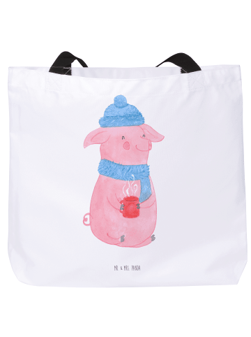 Mr. & Mrs. Panda Schultertasche Schwein Glühwein ohne Spruch in Weiß
