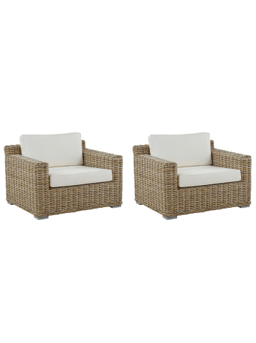 Beliani 2er-Set Sessel ARDEA in /Beige/Weiß