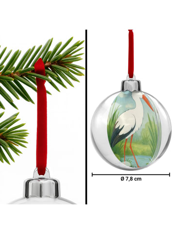 Mr. & Mrs. Panda Christbaumschmuck Storch Design ohne Spruch in Weiß