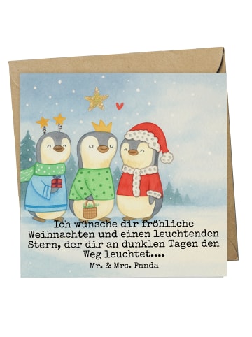 Mr. & Mrs. Panda Grußkarte Winterzeit Heilige drei Könige Design... in Weiß