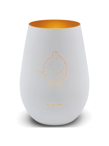 Mr. & Mrs. Panda Teelichthalter Beste Freunde Zitrone mit Spruch in Weiß