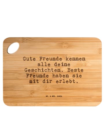 Mr. & Mrs. Panda Küchenbrett Gute Freunde kennen alle... mit Spruch in Braun