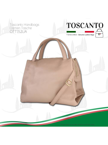 Toscanto Leder Umhängetasche Toscanto Tasche rosa ca. 35cm