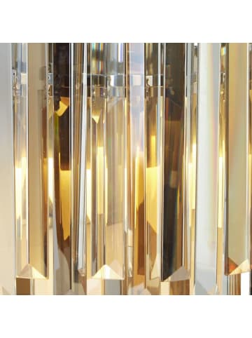 Licht-Erlebnisse Wandlampe (B)29 x (H)28 cm in Chrom Rauchgrau Bernstein Klar/Transparent