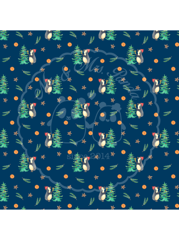 Sofatablett Pinguin Weihnachtsbaum ohne Spruch in Blau