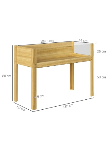 Outsunny Hochbeet 110L x 50B x 80H cm Naturholz