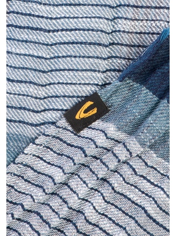 Camel Active Multicolour Webschal aus Baumwoll-Twill in Dunkelblau