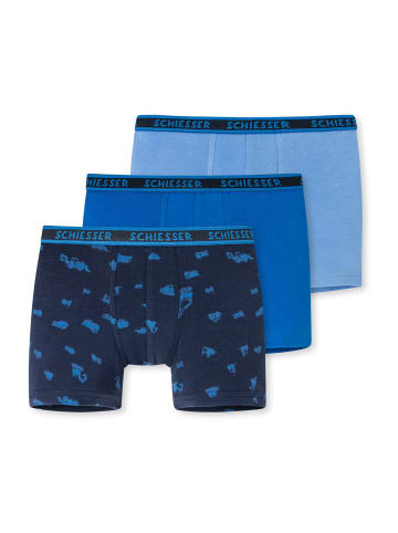 Schiesser Retroshorts 3er-Pack Basic Kids in blau mehrfarbig