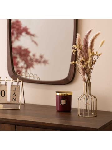 Atmosphera Créateur d'intérieur Vase auf Gestell mit getrockneten Pflanzen in Gold, (B) 10 x (H) 40 x (L) 10 cm