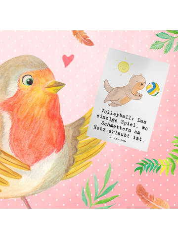 Mr. & Mrs. Panda valentinstagskarte Volleyball Schmettern mit Sp... in Weiß