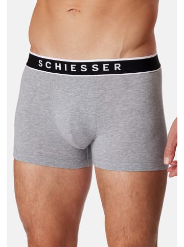 Schiesser Retro Short / Pant 95/5 Cotton in Dunkelblau / grau
