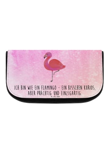 Mr. & Mrs. Panda Kosmetiktasche Flamingo Classic mit Spruch in Aquarell Pink