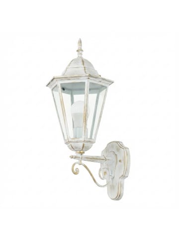 Licht-Erlebnisse Außen Wandlampe (B)20.3 x (H)50.5 cm in Weiß-Gold