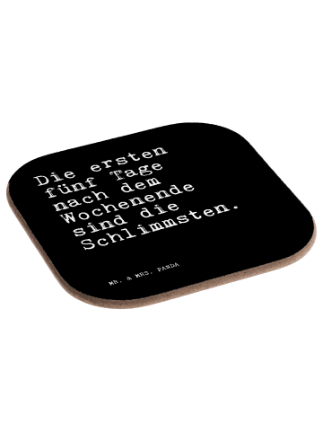 Mr. & Mrs. Panda Untersetzer Tee Die ersten fünf Tage... mit Spruch in Schwarz