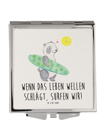 Mr. & Mrs. Panda Kosmetikspiegel Sommer Wellen Surf mit Spruch in Weiß