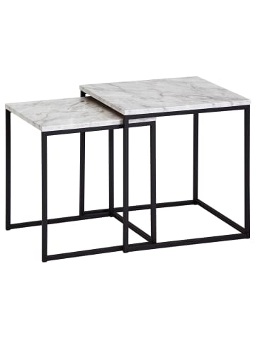 KADIMA DESIGN Design Beistelltisch 2er Set Marmor Optik , Couchtisch 2 teilig