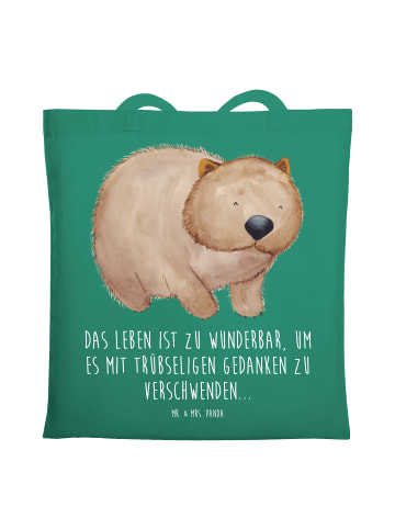 Mr. & Mrs. Panda Shopping Tasche Wombat mit Spruch in Mint