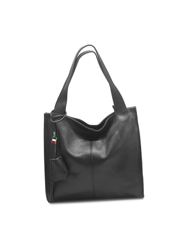 Florence Leder Schultertasche, Shopper Florence Tasche schwarz ca. 33cm