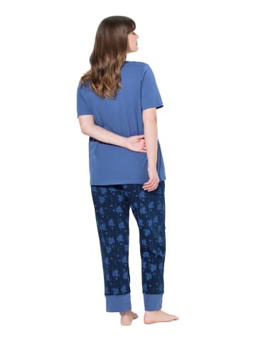 Ulla Popken Pyjama in helles segelblau