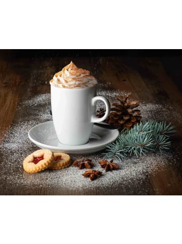 Seltmann Weiden Milchkaffeetasse mit Untertasse VIP. 360 ml weiß in weiß