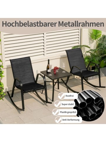 COSTWAY 2er Set Schaukelstühle in Schwarz