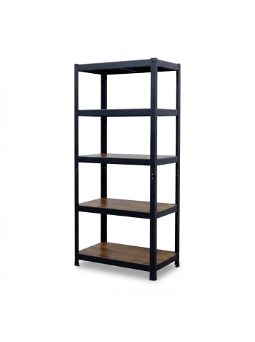 relaxdays Schwerlastregal in Schwarz/ Braun - (B)60 x (H)180 x (T)30 cm